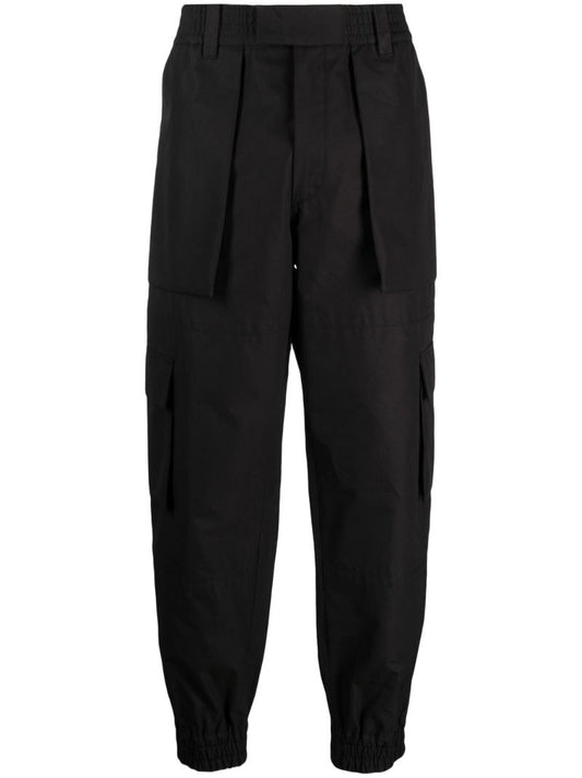 Black Cotton Cargo Trousers