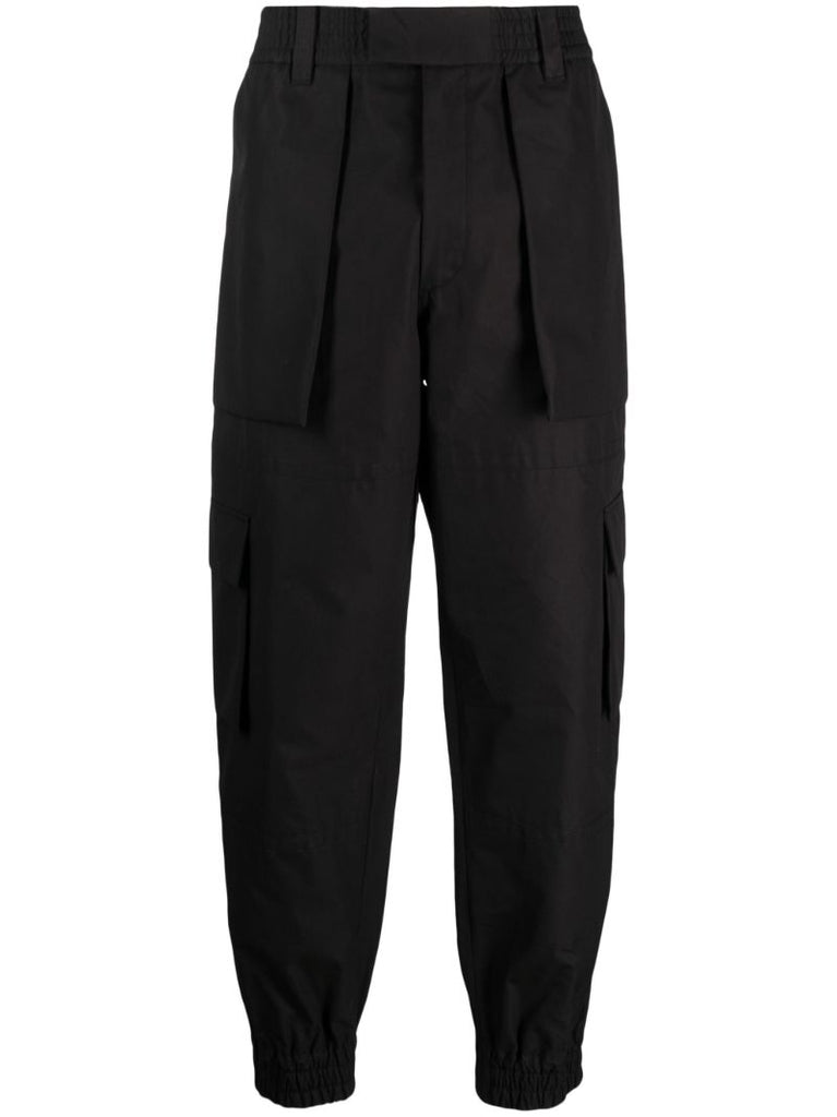 Black Cotton Cargo Trousers