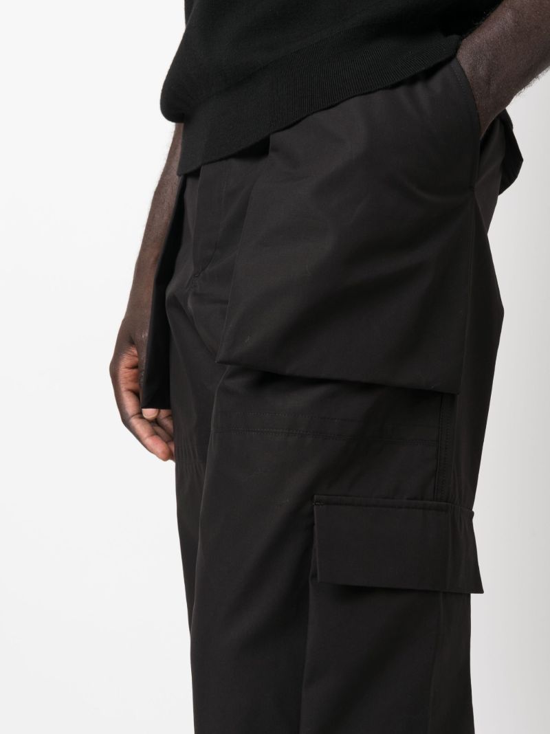 Black Cotton Cargo Trousers