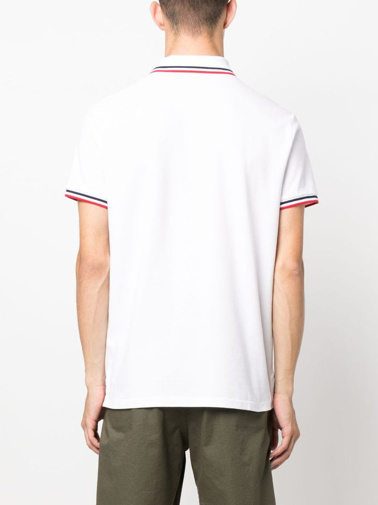 White Polo Bear Embroidered Cotton Polo Shirt