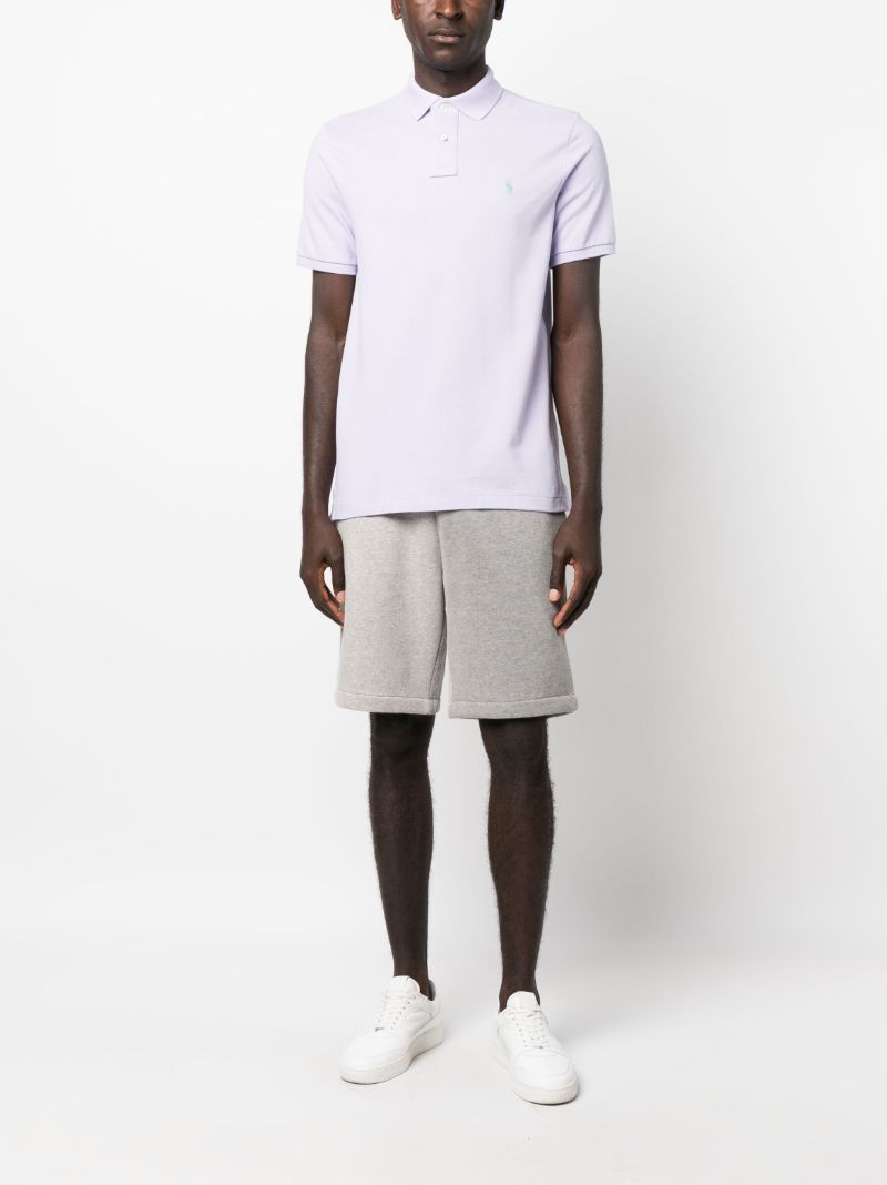 Purple Logo-embroidered Polo Shirt