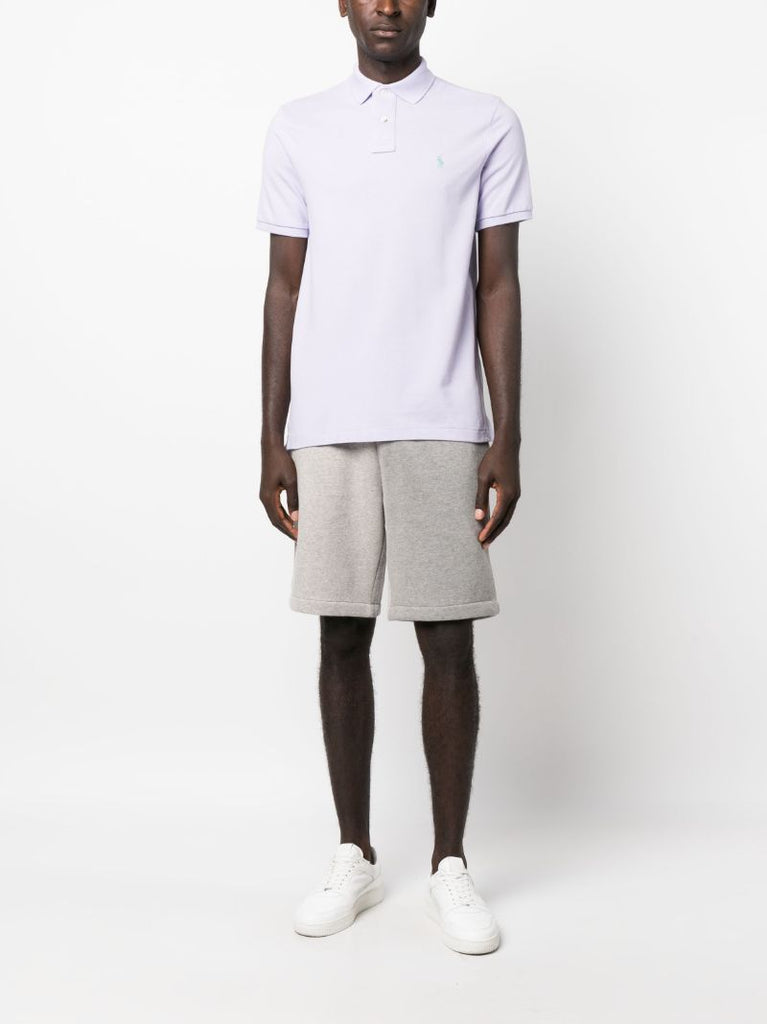 Purple Logo-embroidered Polo Shirt