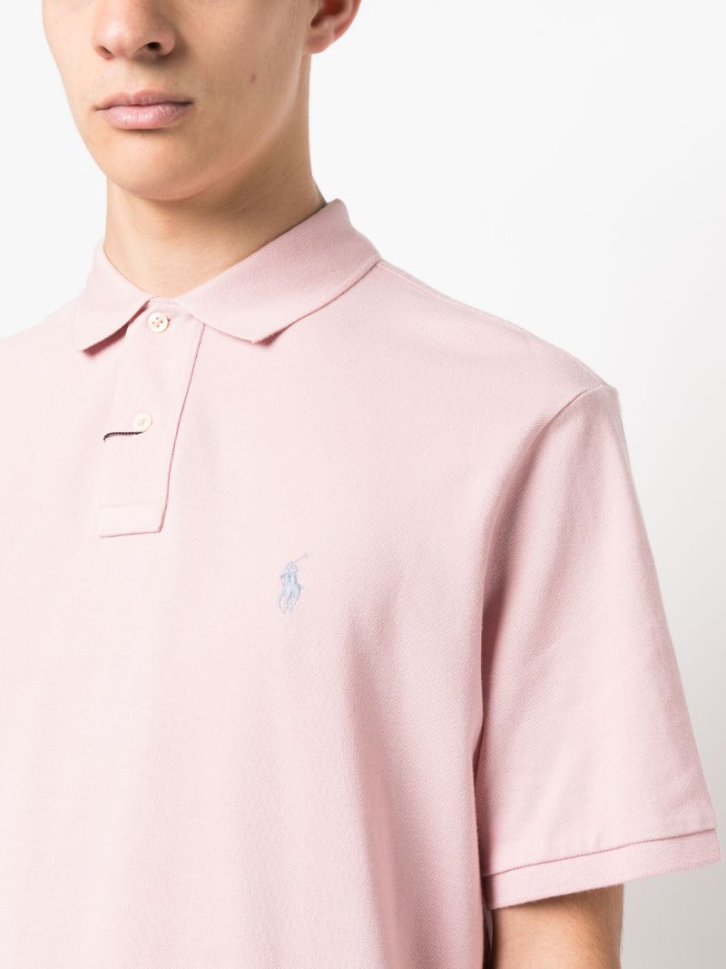 Pink Polo Pony Embroidered Cotton Polo Shirt