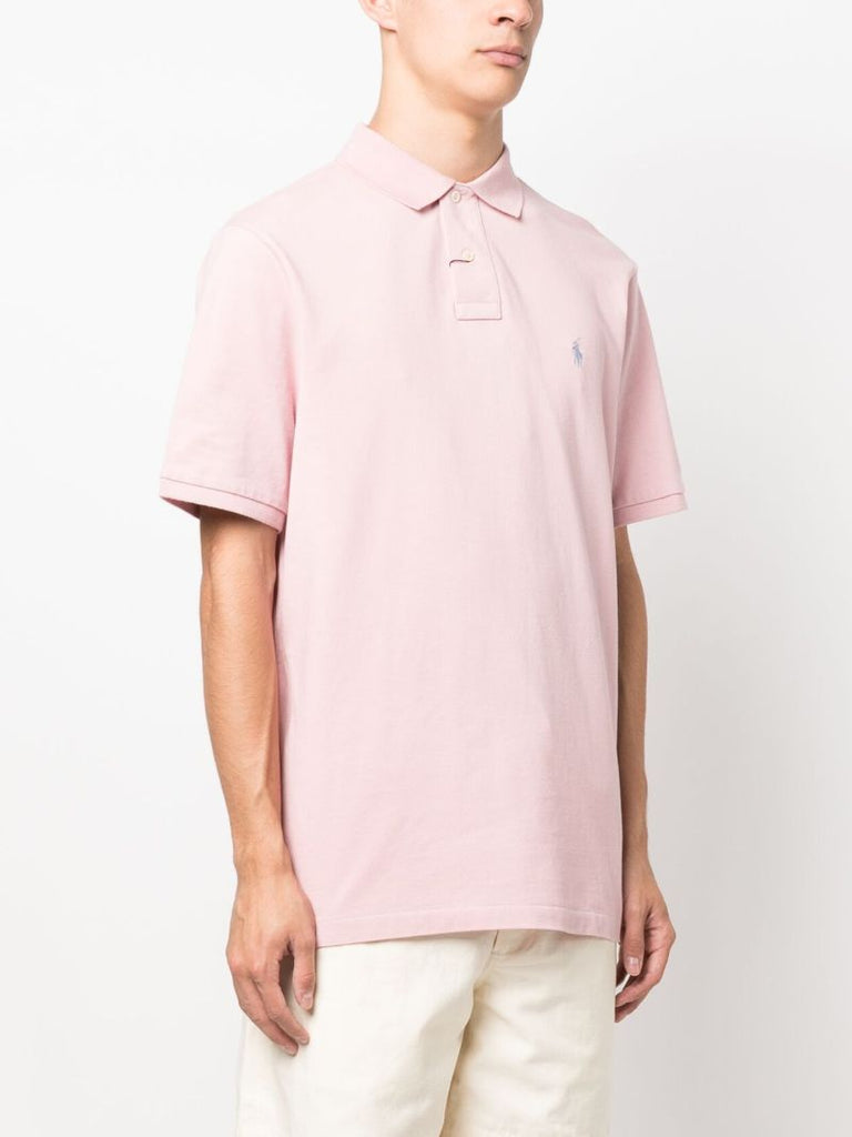 Pink Polo Pony Embroidered Cotton Polo Shirt