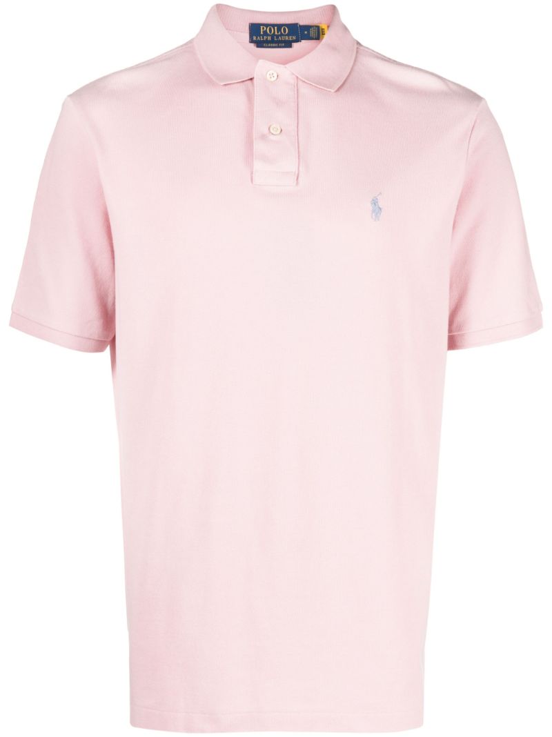 Pink Polo Pony Embroidered Cotton Polo Shirt