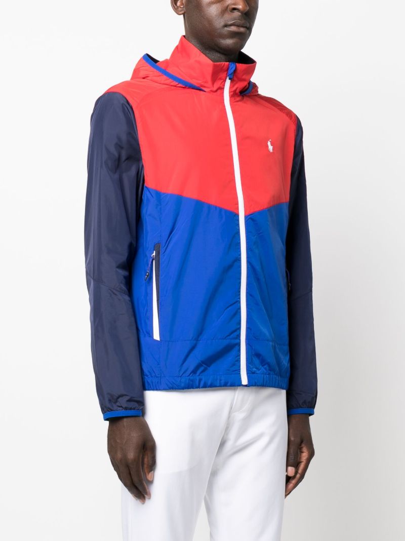 Blue Polo Pony Colourblock Windbreaker Jacket