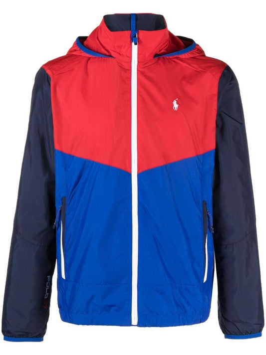 Blue Polo Pony Colourblock Windbreaker Jacket