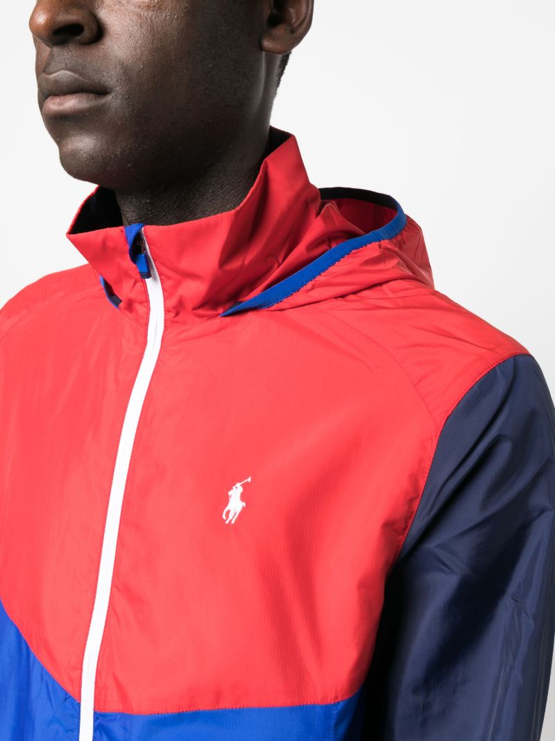 Blue Polo Pony Colourblock Windbreaker Jacket