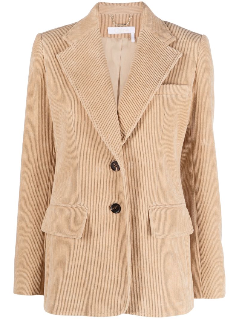 Beige Single Breasted Blazer