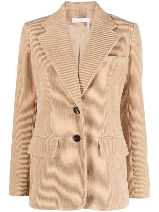 Beige Single Breasted Blazer