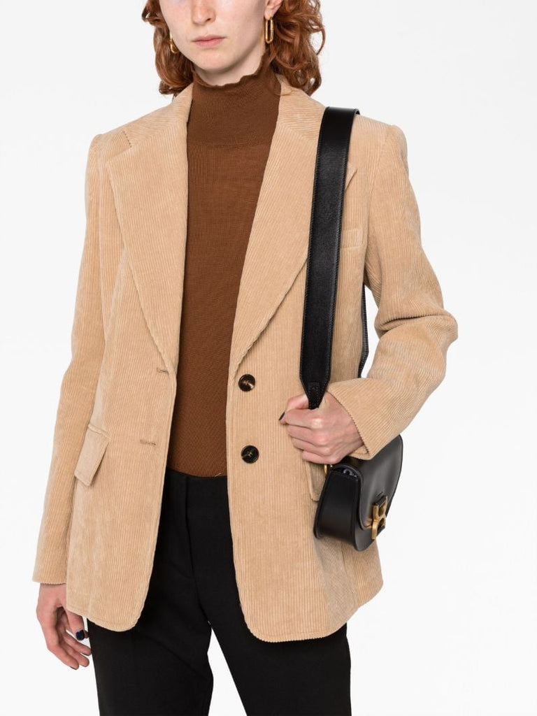 Beige Single Breasted Blazer
