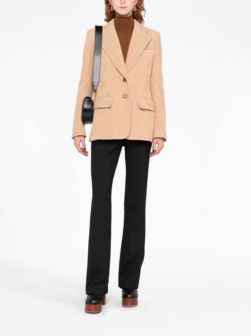 Beige Single Breasted Blazer