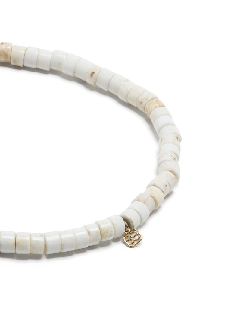 14k Yellow Gold Groovy Eye Dolomite and Diamond Bracelet
