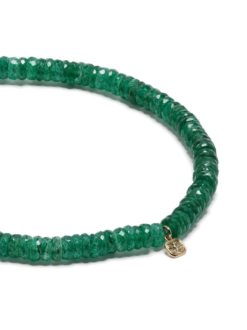 14k Yellow Gold Small Station Aventurine and Diamond Bracelet