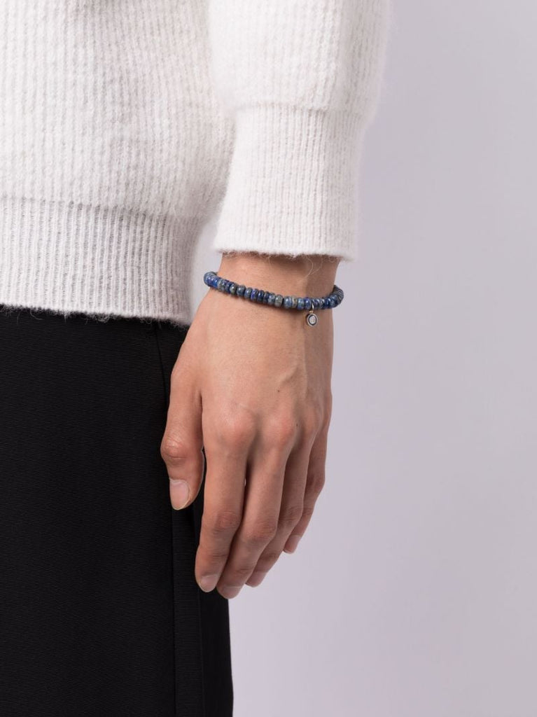 14k Yellow Gold Station Lapis Lazuli and Diamond Bracelet