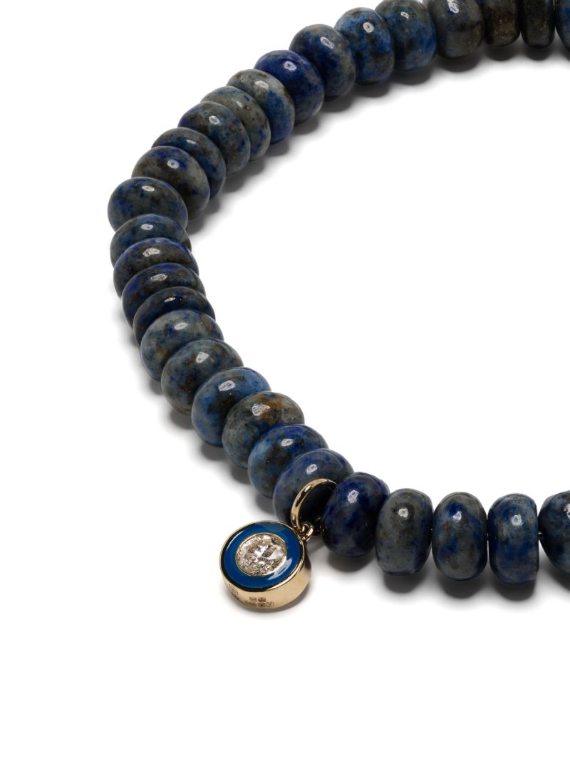 14k Yellow Gold Station Lapis Lazuli and Diamond Bracelet