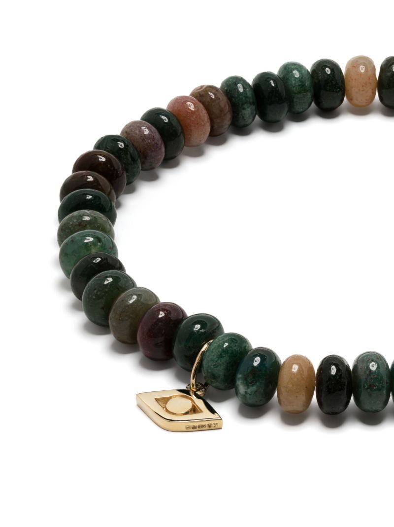14k Yellow Gold Medium Evil Eye Agate Bracelet