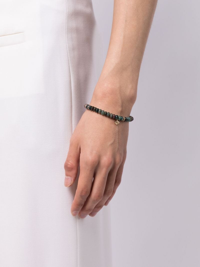 14k Yellow Gold Medium Evil Eye Agate Bracelet