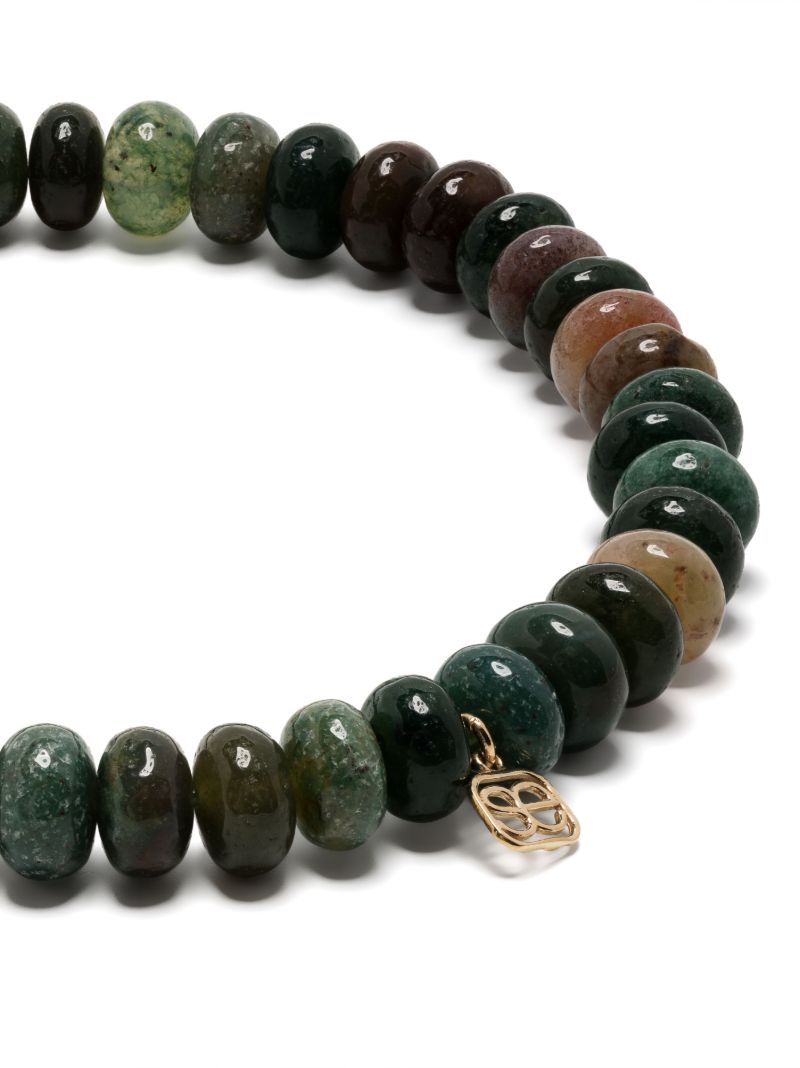 14k Yellow Gold Medium Evil Eye Agate Bracelet