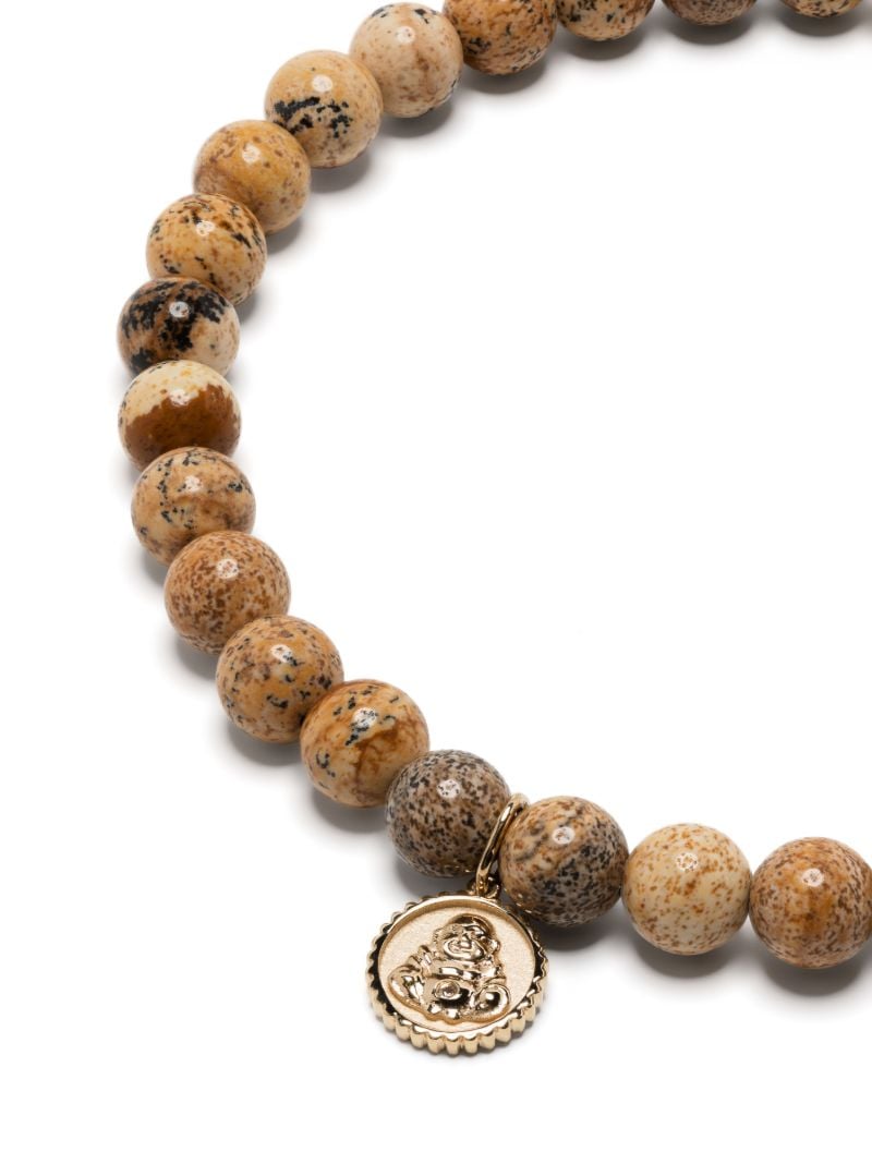 14k Yellow Gold Tiny Buddha Jasper Bracelet