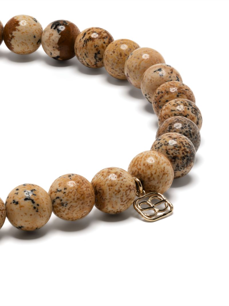 14k Yellow Gold Tiny Buddha Jasper Bracelet