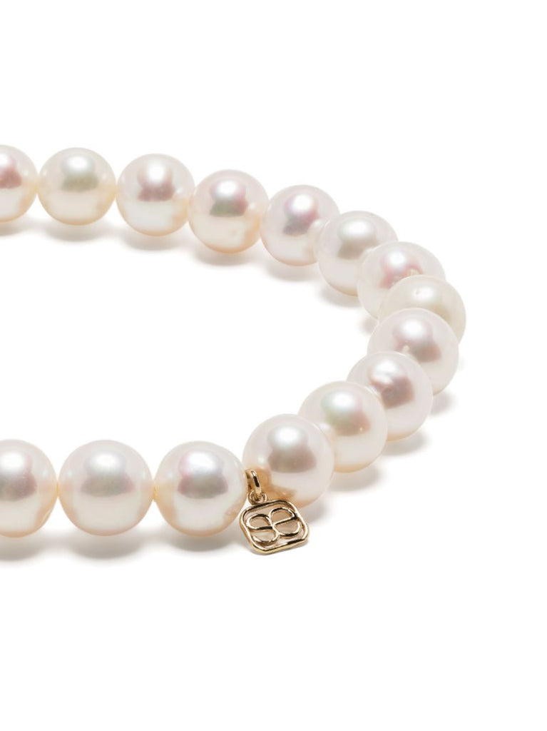 14k Yellow Gold Medium Evil Eye Pearl Bracelet