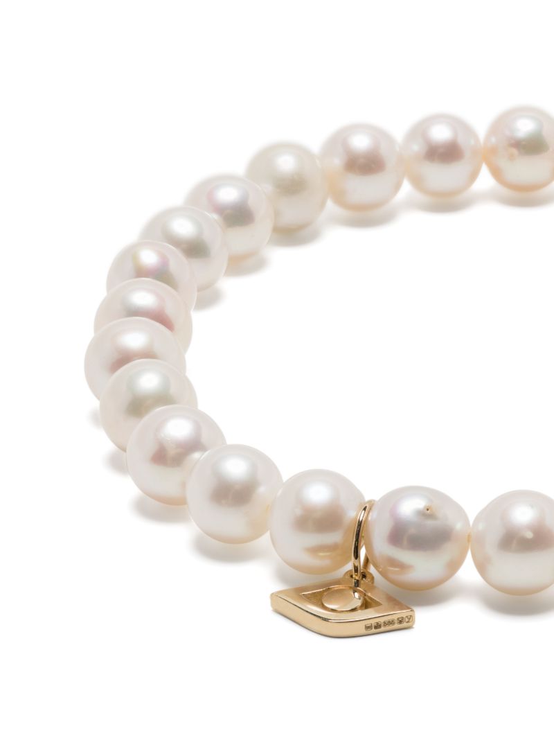 14k Yellow Gold Medium Evil Eye Pearl Bracelet