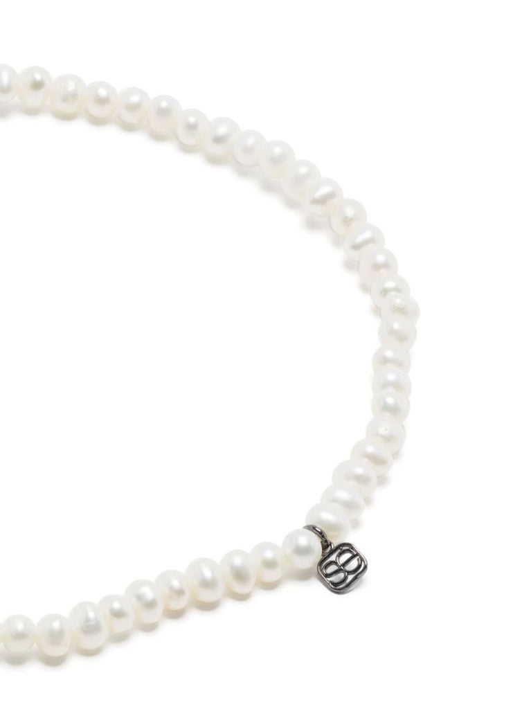 14k White Gold Tiny Disc Pearl and Diamond Bracelet