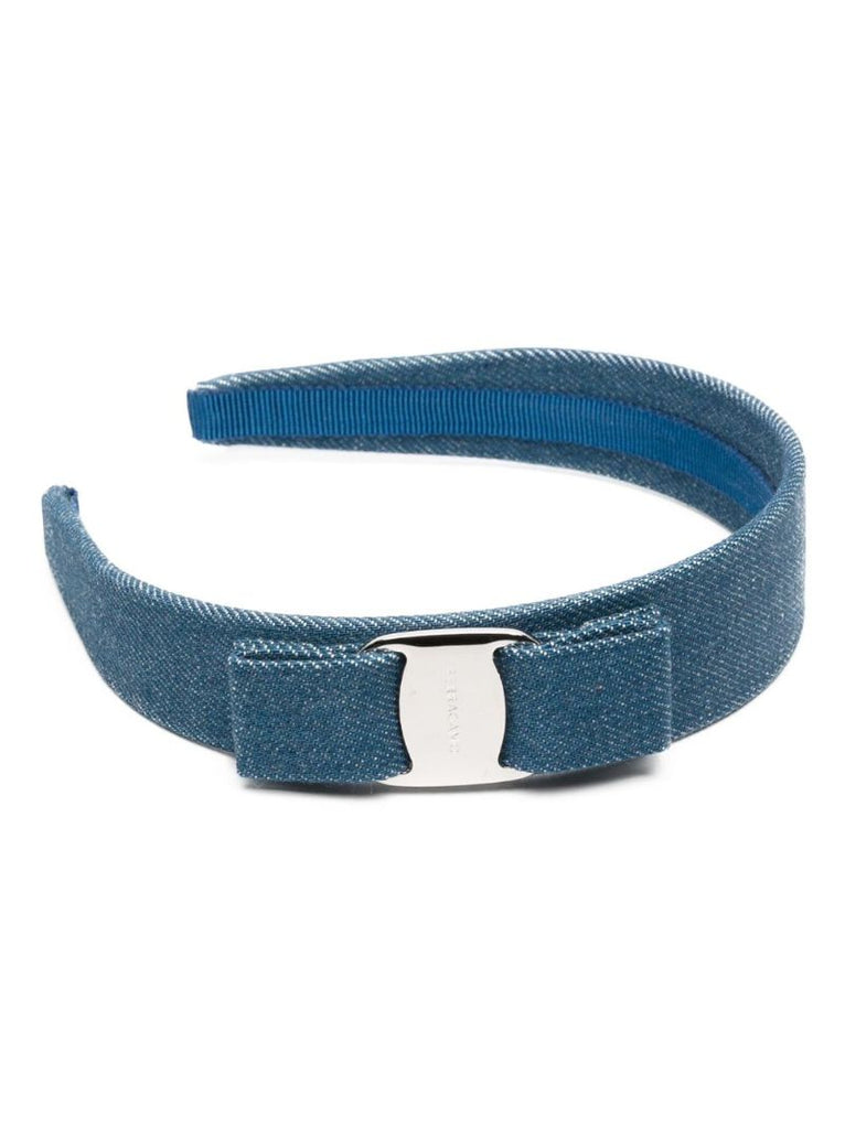 Blue Vara Bow Denim Headband