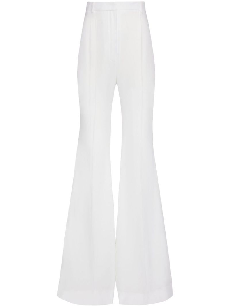 White High-waisted Flared Trousers
