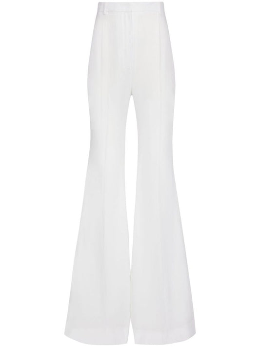 White High-waisted Flared Trousers