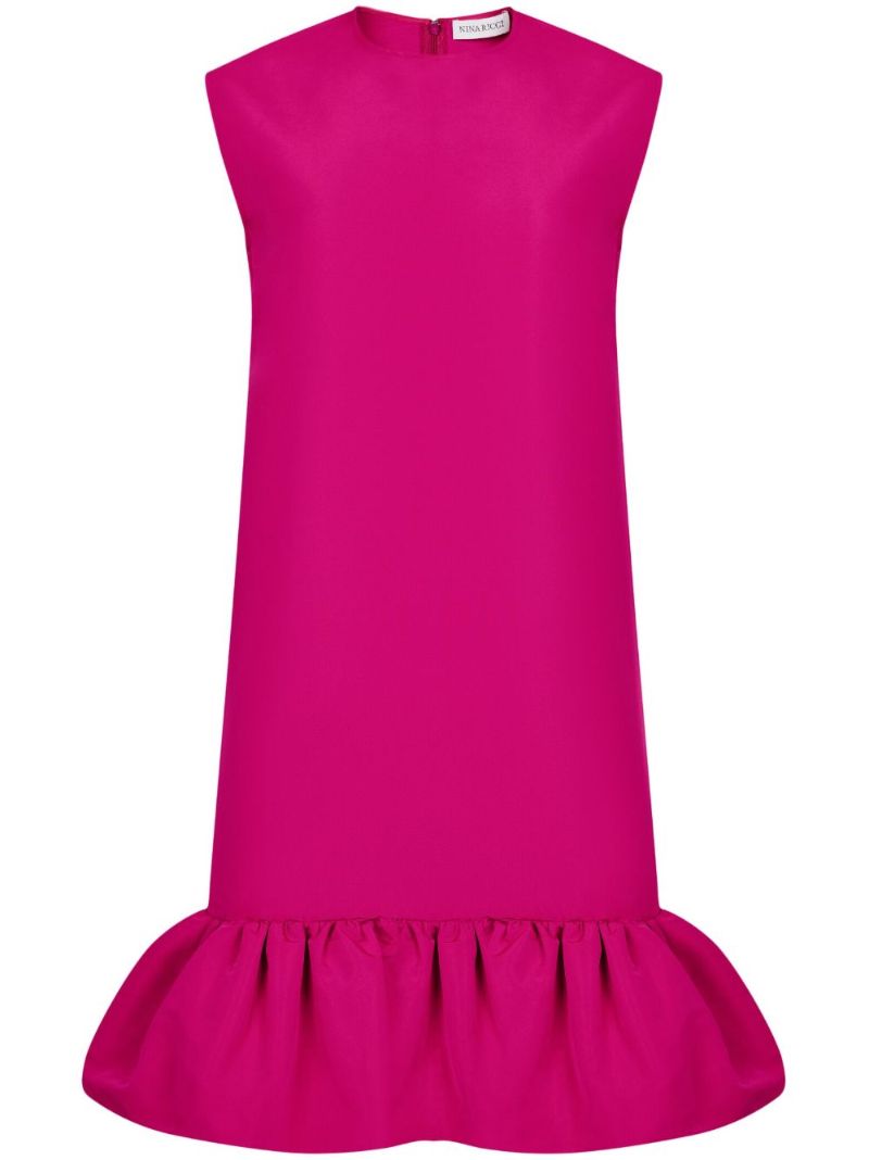 Pink Ruffle-trimmed Mini Dress