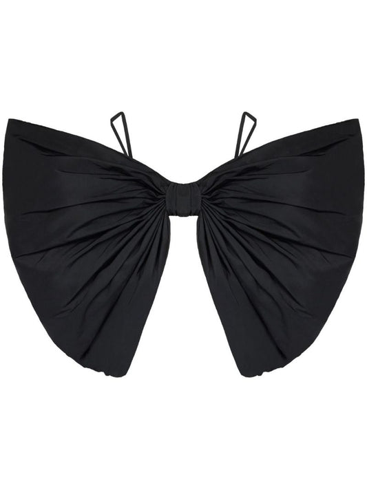 Black Bow Taffeta Crop Top