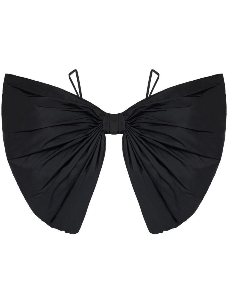 Black Bow Taffeta Crop Top