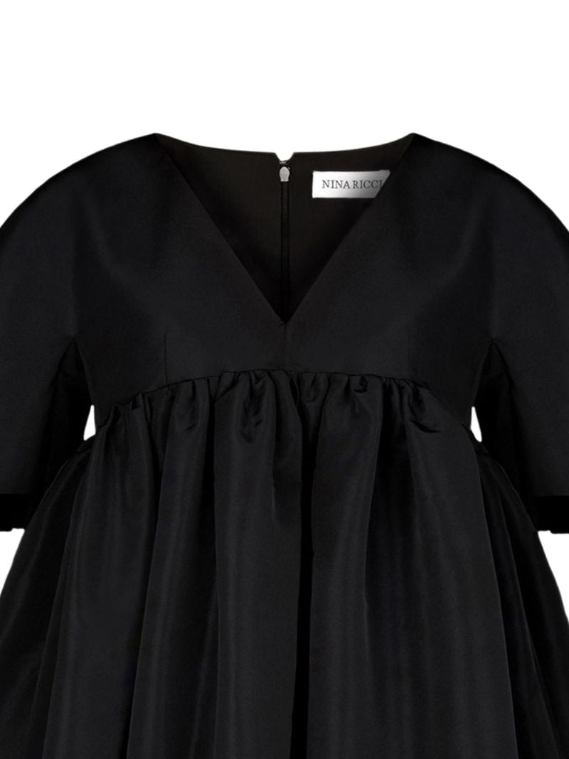 Black Empire-line Flared Mini Dress