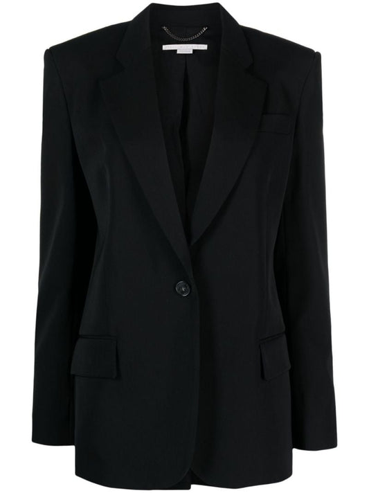 Black Single-breasted Wool Blazer