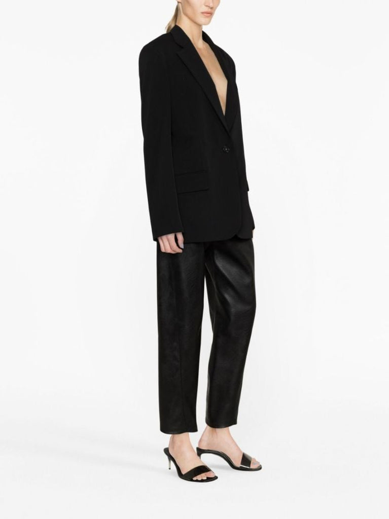 Black Single-breasted Wool Blazer