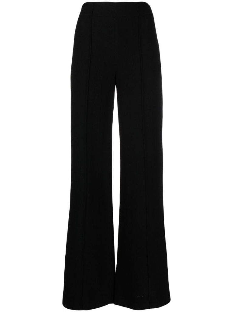 Black High Waist Flared Trousers