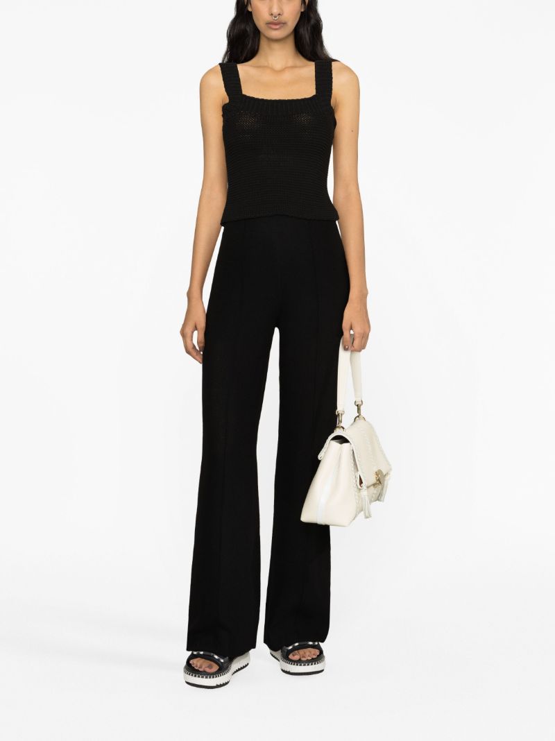 Black High Waist Flared Trousers