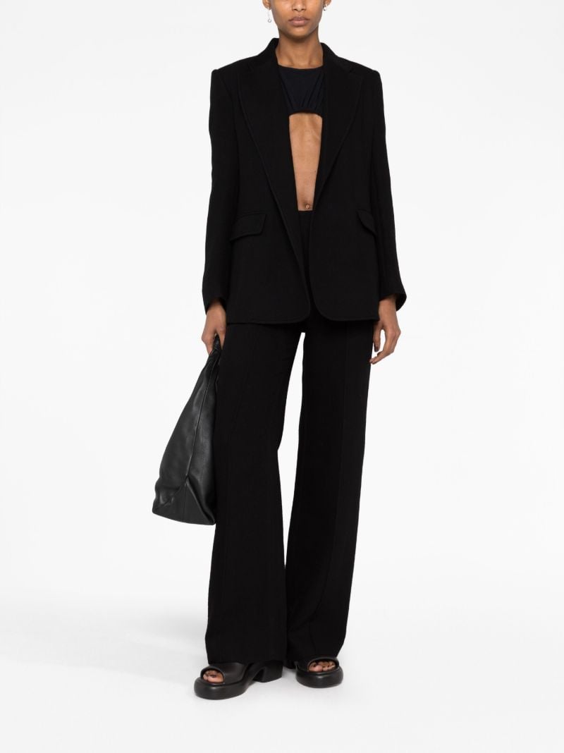 Black Open-front Wool Blazer