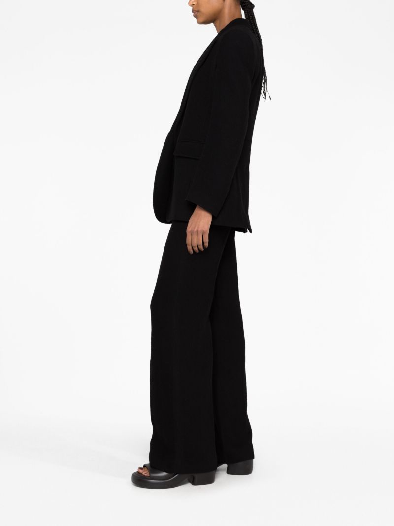 Black Open-front Wool Blazer