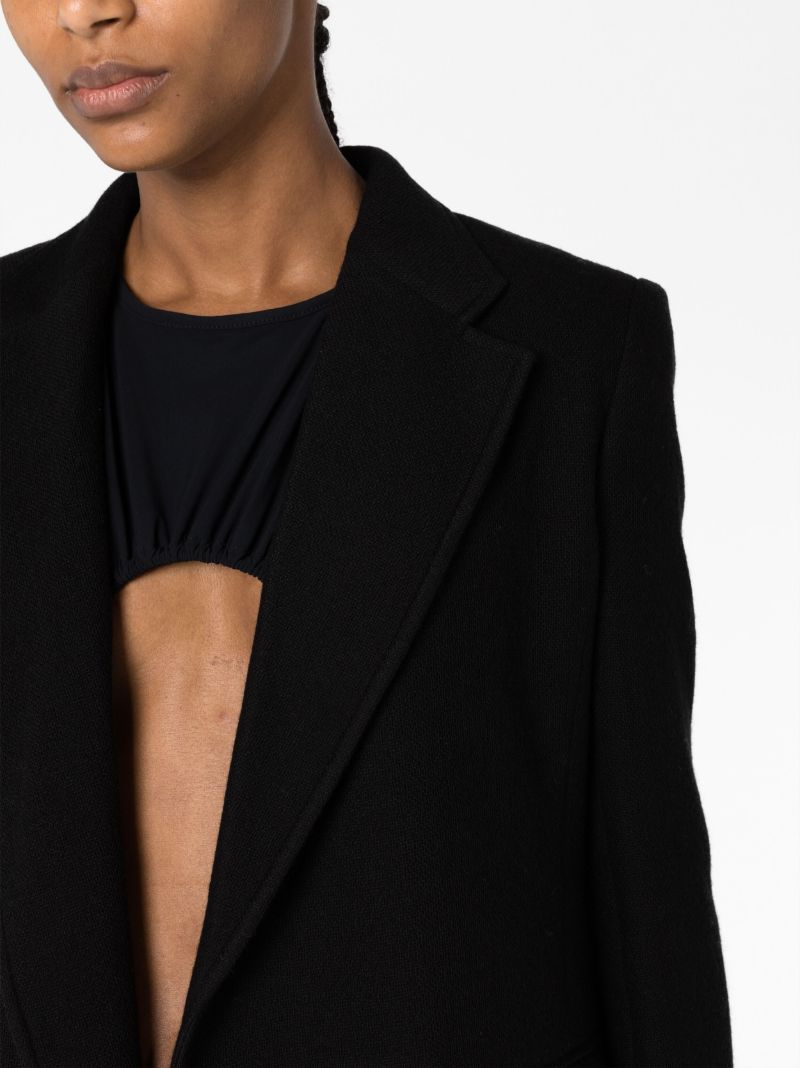 Black Open-front Wool Blazer