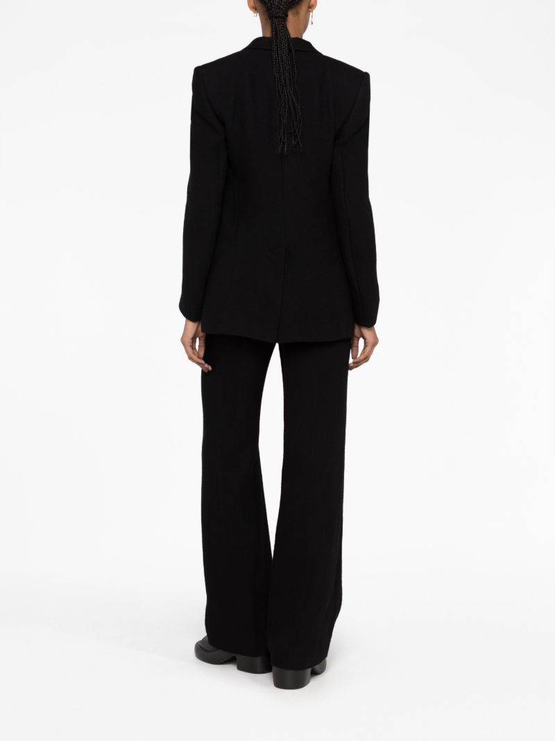 Black Open-front Wool Blazer