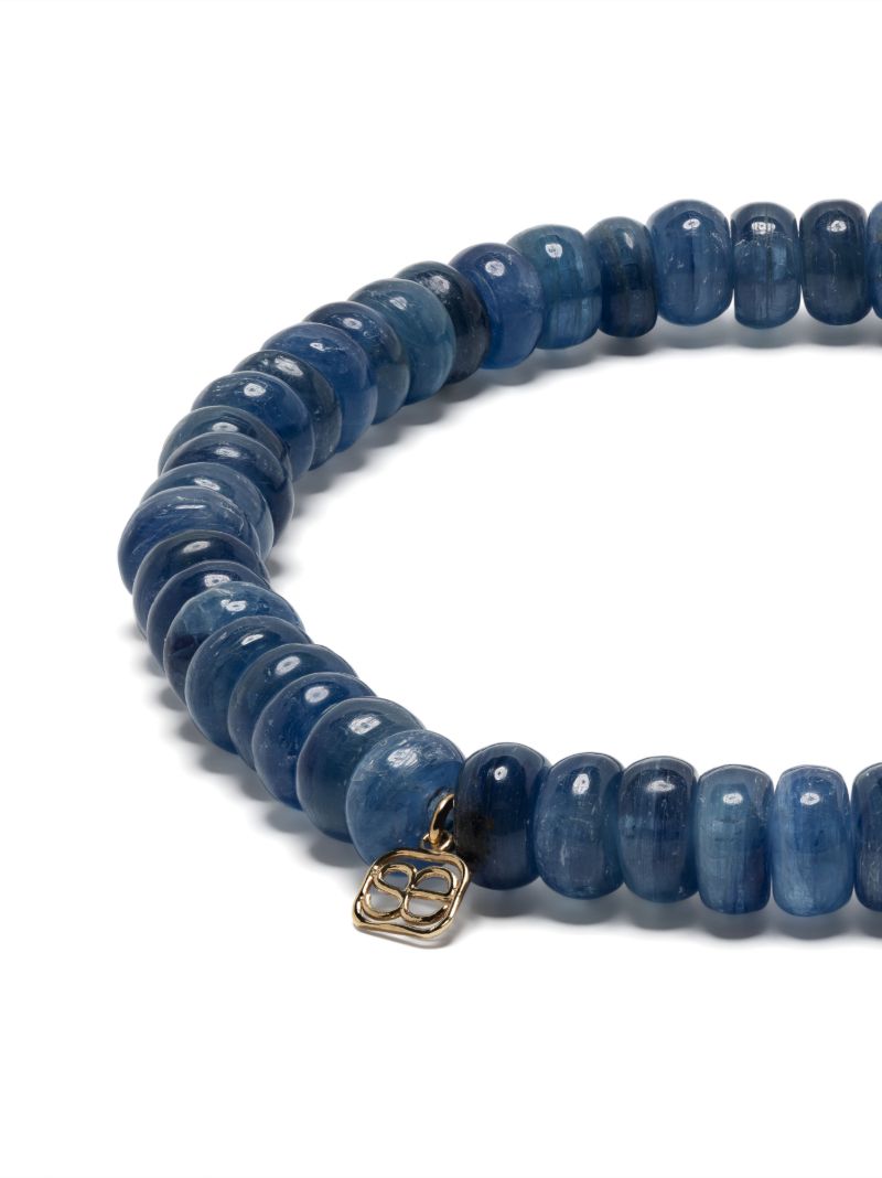 14k Yellow Gold Groovy Eye Kyanite and Diamond Bracelet