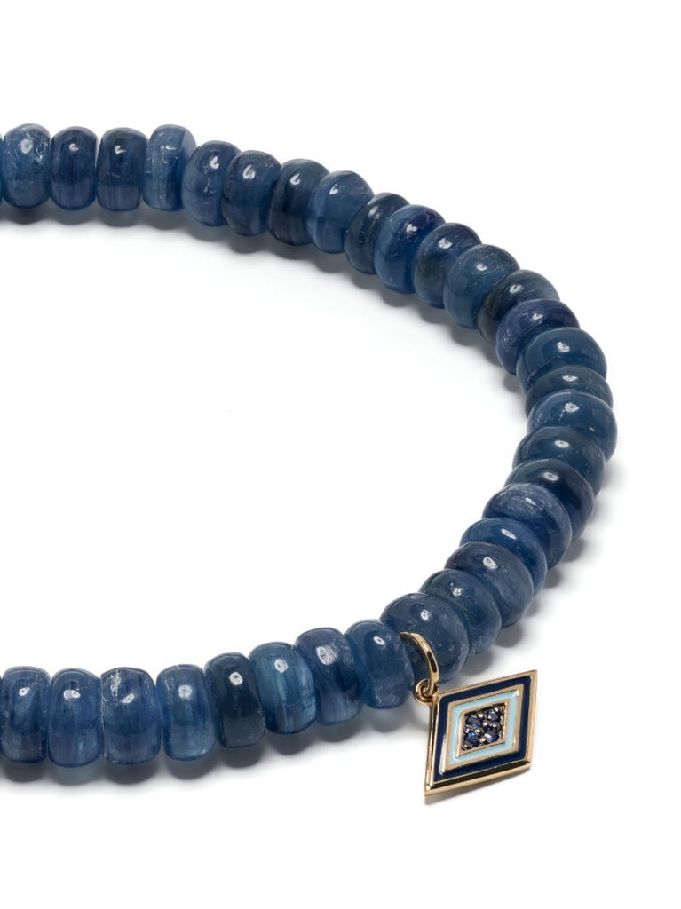14k Yellow Gold Groovy Eye Kyanite and Diamond Bracelet