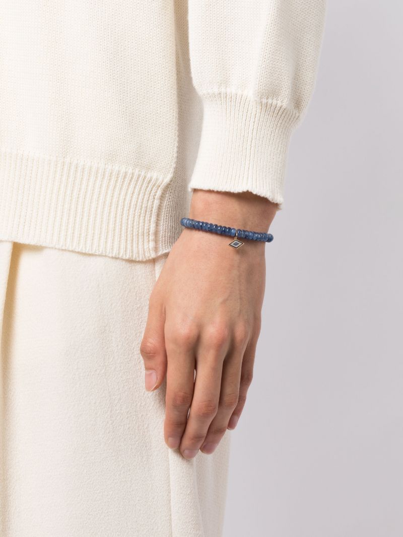 14k Yellow Gold Groovy Eye Kyanite and Diamond Bracelet