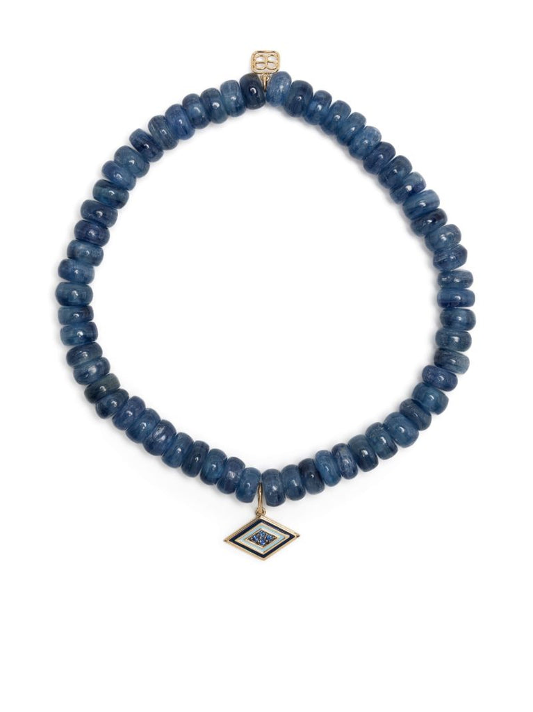 14k Yellow Gold Groovy Eye Kyanite and Diamond Bracelet