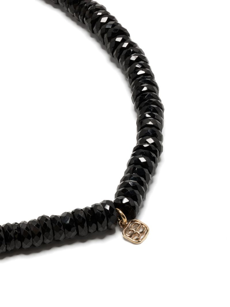 14k Yellow Gold Tiny Groovy Eye Onyx and Diamond Bracelet