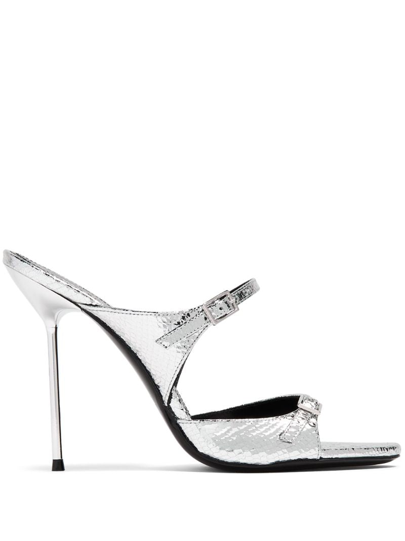 Silver Layla 120 Leather Mules