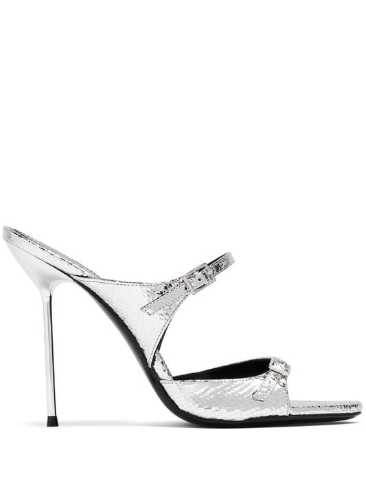 Silver Layla 120 Leather Mules